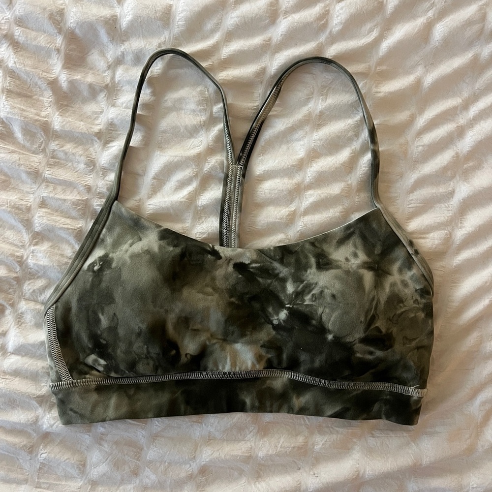 lululemon flow Y nulu Green Tie-Dye Sports Bra (A-C cup)